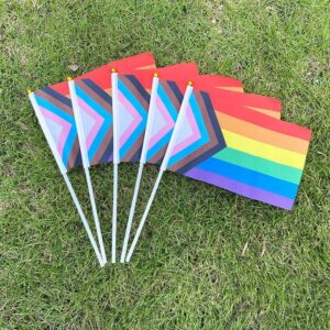 Progress Pride Hand Flags x5
