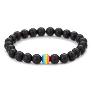 Rainbow Bead Bracelet Black