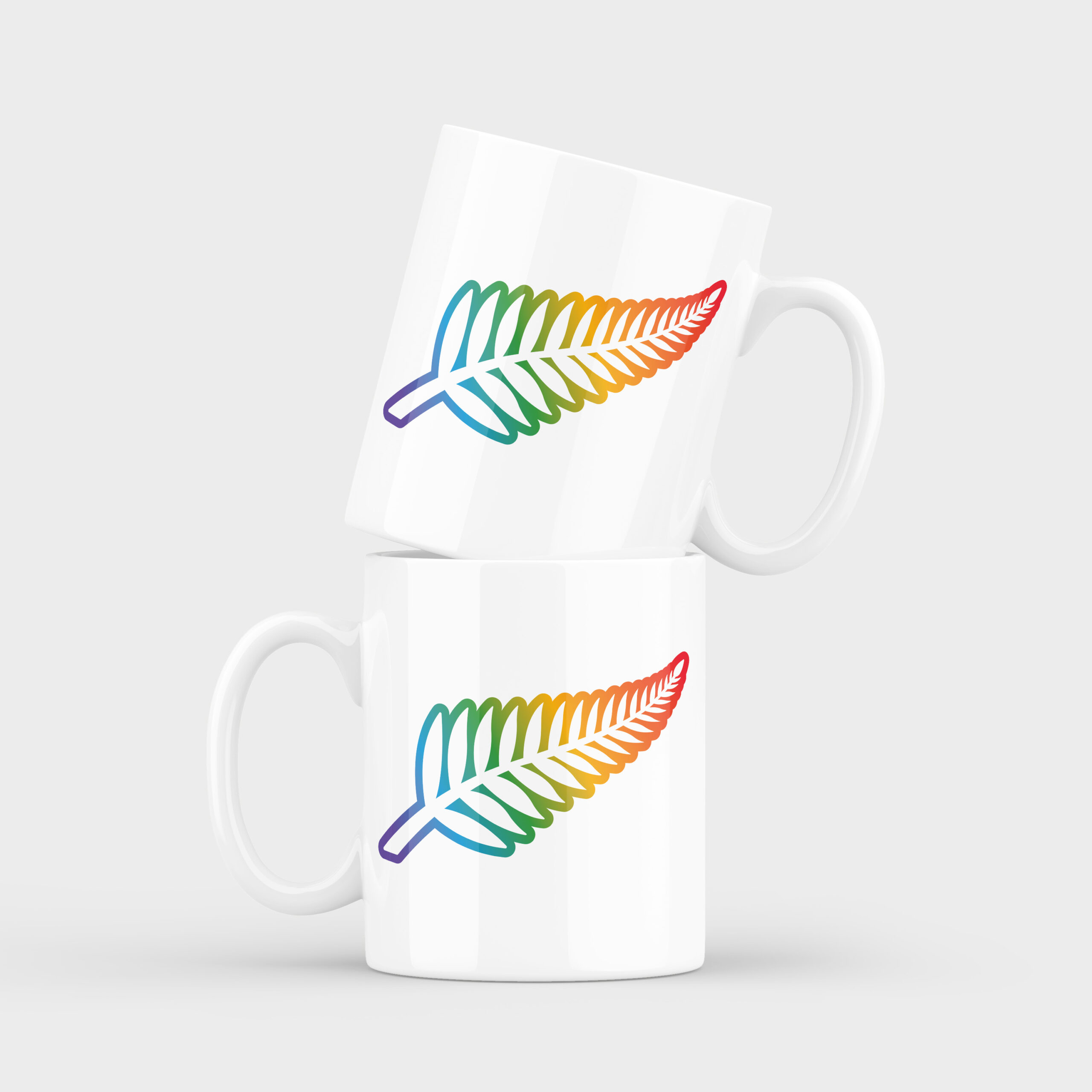 Rainbow Fern Ceramic Mug
