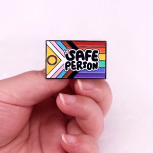 Intersex Progress Pride Safe Person Pin