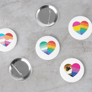 Customisable Pride Heart Badges