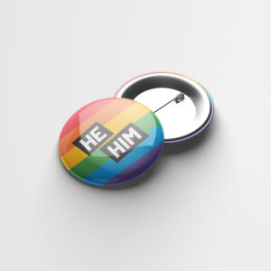 Rainbow Pronouns Badge - He/Him