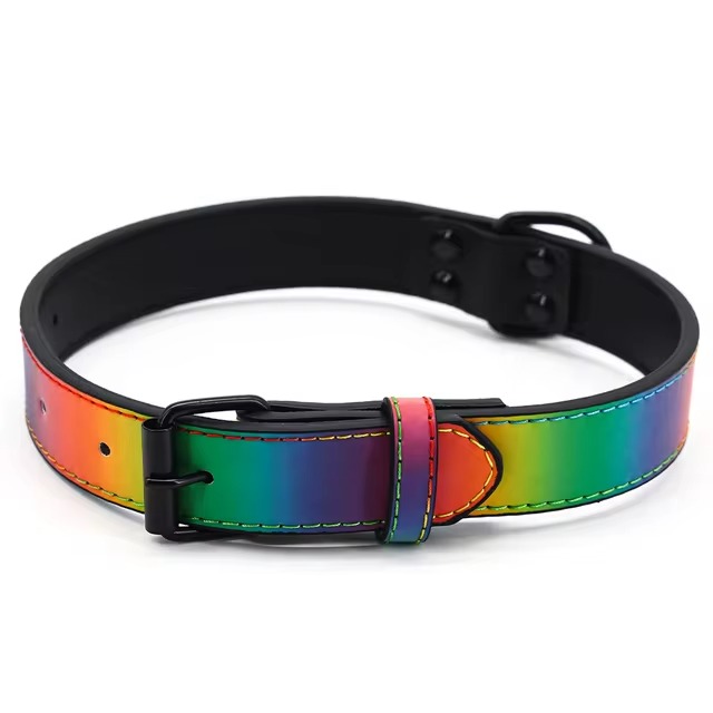Rainbow Reflective Pet Collar