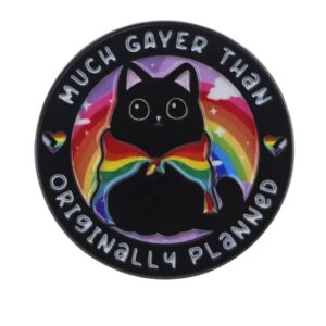 Much Gayer Rainbow Cat Enamel Pin
