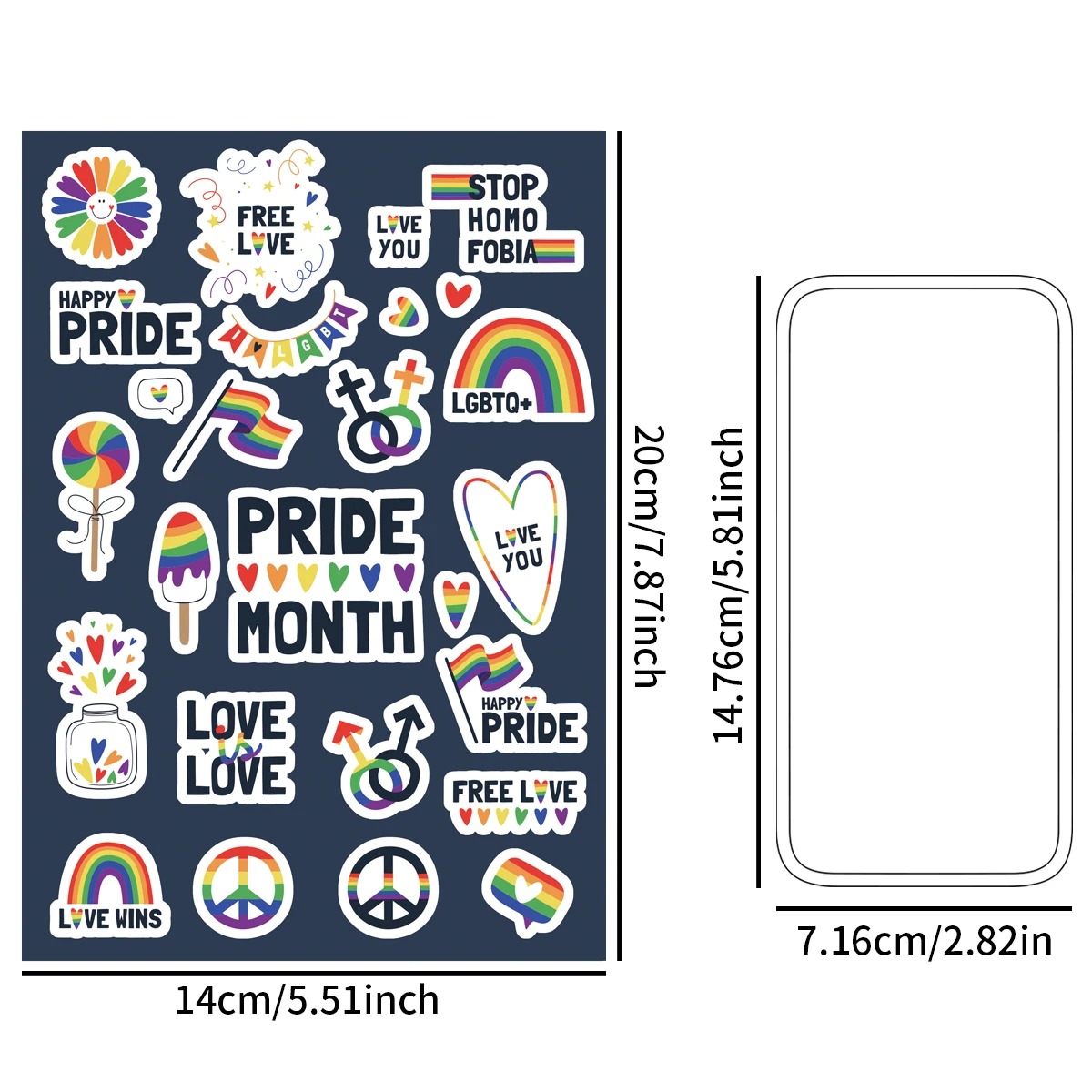 LGBT+ Pride Sticker Sheet - Blue - Image 3