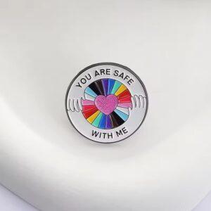You Are Safe Diversity Heart Enamel Pin