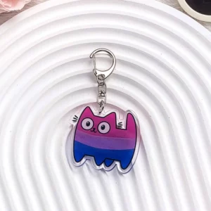 Bisexual Cat Keyring