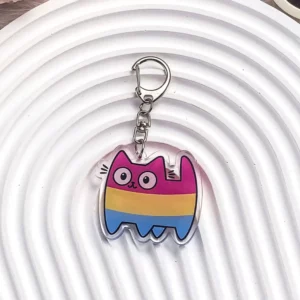 Pansexual Cat Keyring
