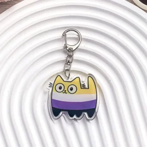 Non-Binary Cat Keyring