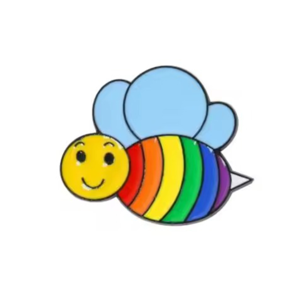Rainbow Pride Bee Enamel Pin