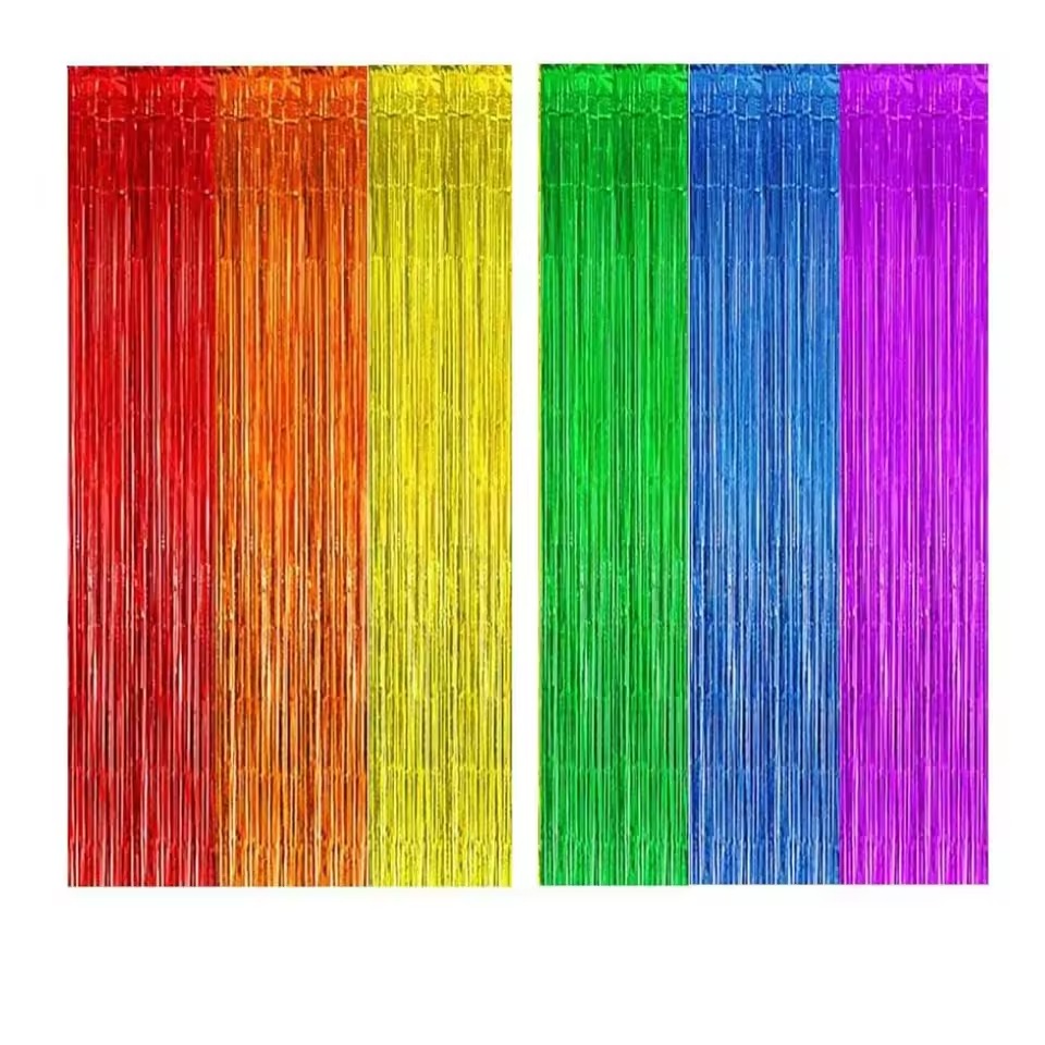 Rainbow Pride Foil Fringe Curtain
