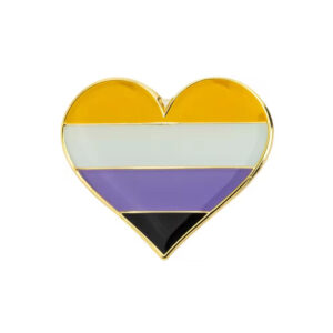 Non-Binary Heart Enamel Pin