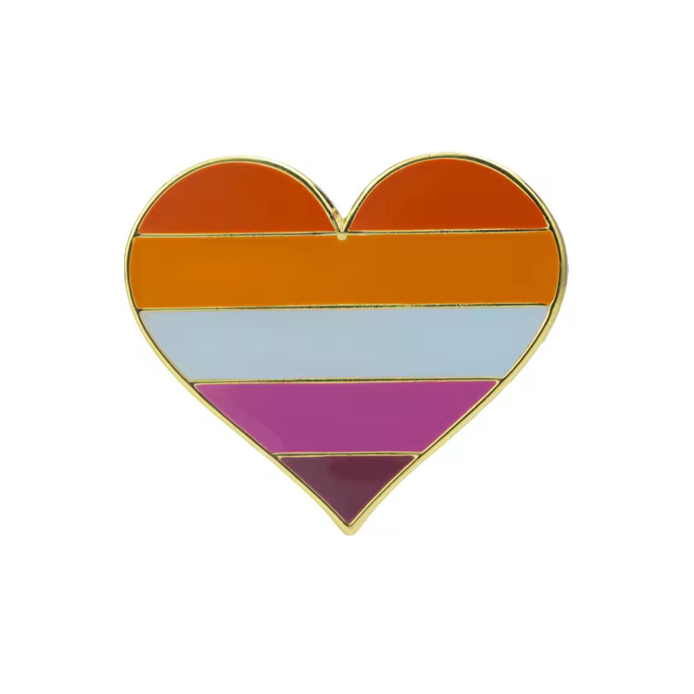 Lesbian Pride Heart Enamel Pin