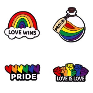 Rainbow Pride Enamel Pins - 4 Pack