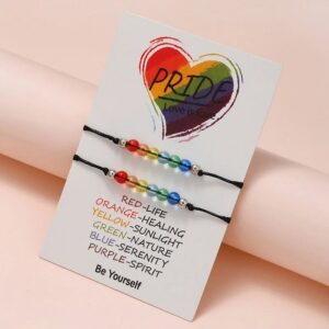 Rainbow Beaded Friendship Bracelets – 2 Pack